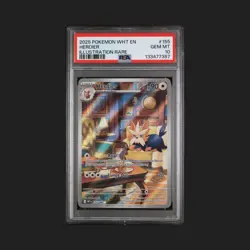 HERDIER 155 POKEMON WHT EN-WHITE FLARE ILLUSTRATION RARE PSA 10 GEM MINT 2025 - Image 1
