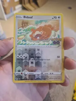 Pokemo UNPEELED Bidoof 059/078 Pokemon Go Ditto Reverse Holo NM - Image 1