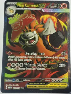 Mega Camerupt ex 156/132 Mega Evolution Ultra Rare Pokemon Card - Image 1