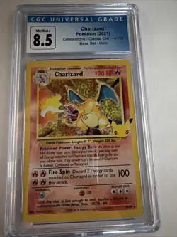 CGC 8.5 Charizard 2021 Celebrations Classic Coll. 4/102 Holo Pokemon Card - Image 1