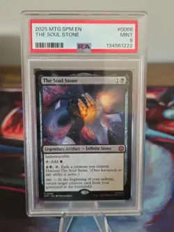 2025 MTG MARVEL'S SPIDER-MAN #0066 THE SOUL STONE PSA 9 - Image 1