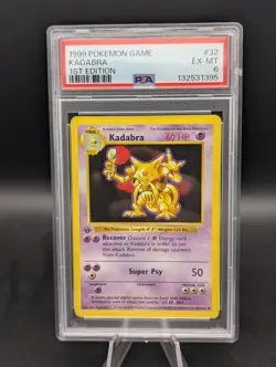 1999 Pokemon Game KADABRA 1st Edition #32 PSA 6 - Image 1