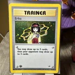 Pokemon TCG 1st Edition Gym Heroes Holo Trainer Erika 16/132 Rare - Image 1