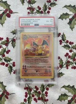 1999 POKEMON GAME #4 SHADOWLESS CHARIZARD HOLO PSA 4 - Image 1