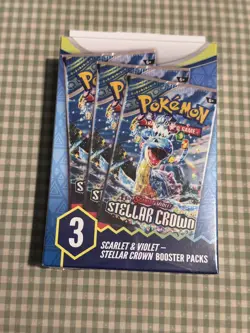 Pokemon Scarlet and Violet StellarCrown 3 Booster Pack Box-FactorySealed - Image 1