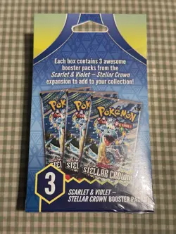 Pokemon Scarlet and Violet StellarCrown 3 Booster Pack Box-FactorySealed - Image 2