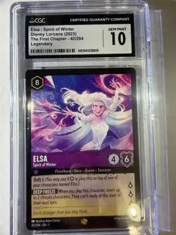 2023 DISNEY LORCANA #42/204 ELSA - SPIRIT OF WINTER CGC 10 GEM MINT - Image 1