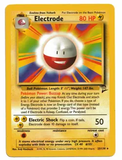 Pokemon Card: Electrode 25/130 Base Set 2 Rare! NM - Image 1