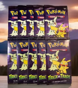 10 Packs pokemon TCG Cards trick or trade packs Halloween Booster Bundle 2023 - Image 1