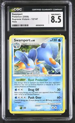 CGC 8.5 Swampert 2009 Supreme Victors 12/147 Holo SWIRL Pokemon Card - Image 1