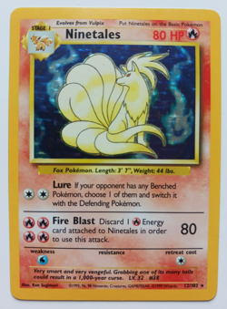 Ninetales Pokemon Card Holo WOTC 12/102 Base Set Rare Vintage 1999 Original LP - Image 1