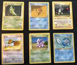 Pokemon 1st Edition Shadowless Base Set Card Lot - 6 Cards Total NM-/LP+ - Image 1