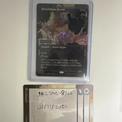 Magic: The Gathering Bitterbloom Bearer serialized 336/500 Black Creature Card - Image 1