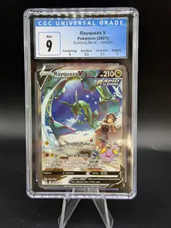Rayquaza V Alt Art 194/203 Evolving Skies Holo Foil Rare CGC 9 MINT Pokemon Card - Image 1