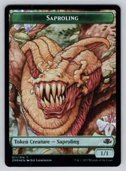 Elephant | Saproling - FOIL Double Sided Token - Dominaria Remastered MTG - Image 1