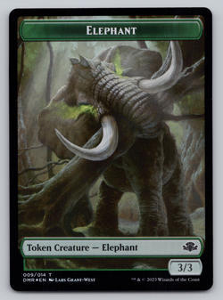 Elephant | Saproling - FOIL Double Sided Token - Dominaria Remastered MTG - Image 2