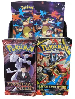 Pokemon TCG Tin Sealed Kangaskhan 2 Booster Packs Destined Rivals Mega Evolution - Image 1