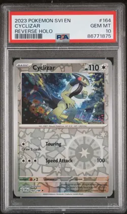 Pokemon TCG PSA 10 CYCLIZAR Rare Reverse Holo SVI #164 - Image 1