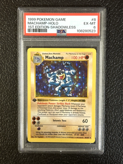 1999 Machamp Pokemon Holo 1st Edition 8/102 Rare PSA 6 - Image 1
