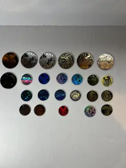 Pokemon TCG lot of 24 Official Coins Jumbo and Standard - Image 1