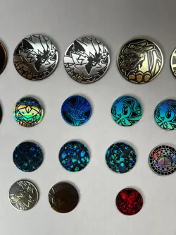 Pokemon TCG lot of 24 Official Coins Jumbo and Standard - Image 3