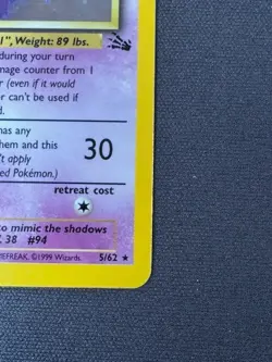 Pokemon - Fossil - 1999 - Gengar - Holo - 5 - Image 4