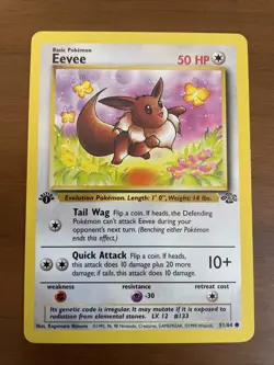 Pokemon Eevee 51/64 Jungle Regular Common 1st Edition 1999 Basic 50HP - Image 1