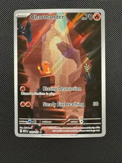 Pokemon TCG Charmander 168/165 SV: 151 Scarlet & Violet 151 Illustration Rare NM - Image 1