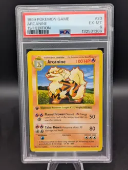 1999 POKEMON GAME #23 ARCANINE 1ST EDITION PSA 6 - Image 1