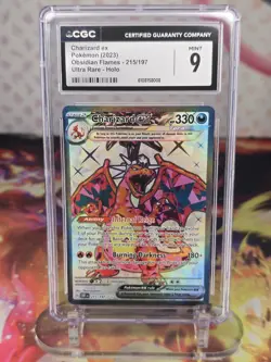 Charizard ex 215/197 SV03: Obsidian Flames Holo Pokemon CGC 9 Graded - Image 1
