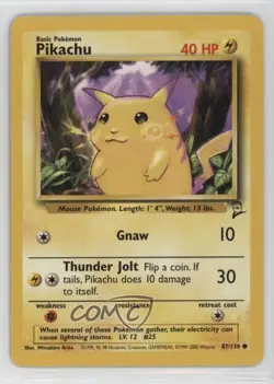 Pikachu Pokemon Base Set 2 #87 2000 - Image 1