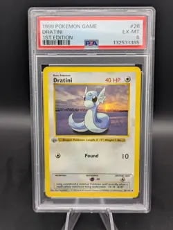 1999 Pokemon Game #26 Dratini 1st Edition PSA 6 - Image 1