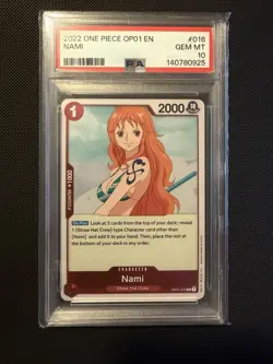 One Piece Romance Dawn Nami OP01-016 Foil Wave 1 PRE ERRATA - PSA 10 - Image 1