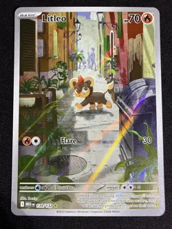 Pokemon TCG Litleo IR 139/132 Illustration Rare Pokemon Card Mega Evolution - Image 1