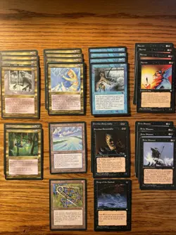 MTG: Vintage Ice Age 27 Multicolor Black And Blue Deck Lot With Land & Artifact - Image 1