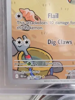 Mint 2025 Pokemon TCG Black Bolt Dwebble Hologram Illustration Rare #129/086. - Image 2