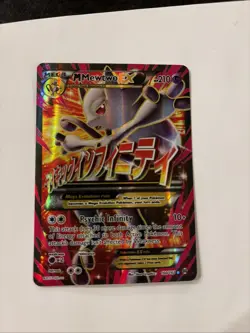 Pokemon M Mega Mewtwo EX Ultra Rare Holo TCG Card 64/162 XY Breakthrough - Image 2