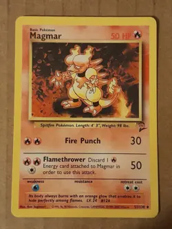 Pokemon Magmar 51/130 Base Set 2 LP See Pictures - Image 1