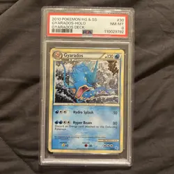 Gyarados 30/30 Holo LP HGSS Trainer Kit Gyarados & Raichu Pokemon TCG PSA 8 - Image 1
