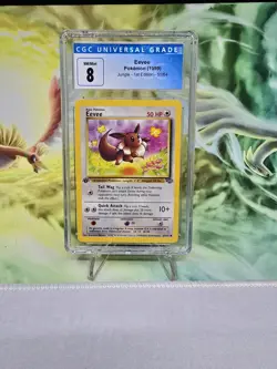 1st Edition Eevee Non-Holo Jungle 51/64 CGC 8 Pokemon TCG NM MINT+ - Image 1