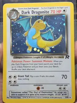Pokemon TCG Dark Dragonite 05/82 Galaxy Swirl Holo Team Rocket WOTC -LP - Image 1