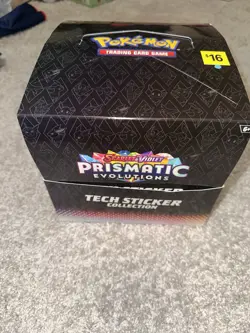 Pokemon TCG Prismatic Evolutions Tech Sticker Collection full box of 12 - Image 1