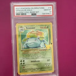 PSA 10 VENUSAUR 15/102 HOLO CELEBRATIONS CLASSIC COLLECTION POKEMON NEW CERT!!!! - Image 1