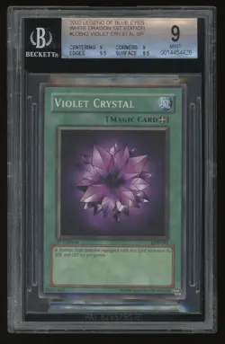 YUGIOH LEGEND BLUE EYES 1ST EDITION LOB-042 VIOLET CRYSTAL BGS 9 MINT - Image 1