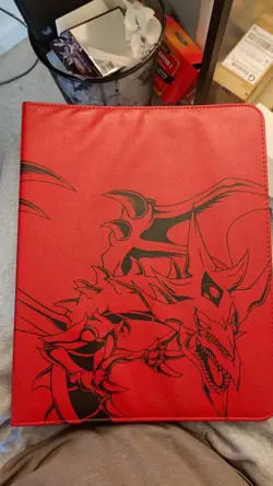 9-Pocket Trading Card Binder Zipper Leather Album Red Slifer White Cardware GBI - Image 1