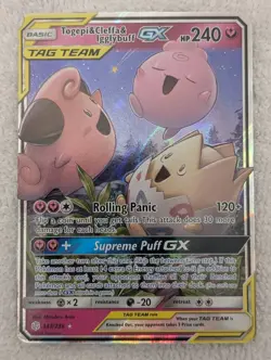 Pokemon TCG Togepi Cleffa Igglybuff Tag Team GX Cosmic Eclipse Holo Card 143/236 - Image 1