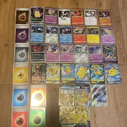COMPLETE SET of 37 MIRROR NON HOLO Cards from Japanese Pokemon 25th Celebrations - Image 1