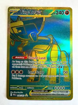 Pokemon Paldean Fates - TING-LU EX - GOLD HYPER RARE - 244/091 - NM/M - Image 1