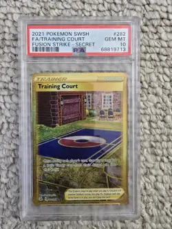 Pokemon Fusion Strike 282/264 Training Court Gold Secret Rare Full Art PSA 10 - Image 1