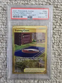 Pokemon Fusion Strike 282/264 Training Court Gold Secret Rare Full Art PSA 10 - Image 3